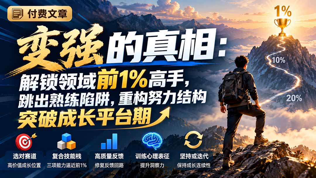 变强的真相：解锁领域前1%高手，跳出熟练陷阱，重构努力结构突破成长平台期